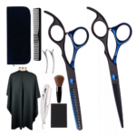 Estojo com 9 Peças Tesouras, Navalha e Acessórios Profissionais Barbeiro Fio Laser Altomex AL-2919 - Imagem 2