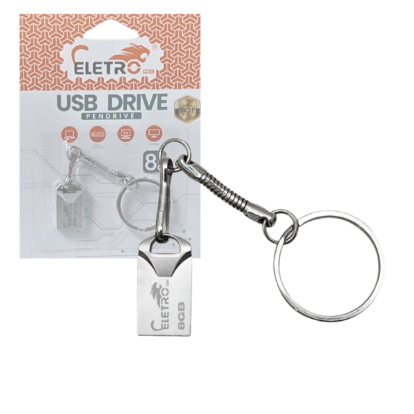 Pendrive Chaveiro 8GB Unidade Flash USB de Alta Velocidade Eletromex EL-AU-8
