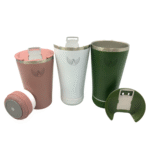 Copo Térmico Musical em Aço Inox 420 ml Caixa de Som Bluetooth Altomex AL-8260 (***DISPONÍVEL SOMENTE BRANCO, NUDE, LARANJA E PINK) - Imagem 5