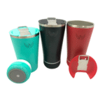 Copo Térmico Musical em Aço Inox 420 ml Caixa de Som Bluetooth Altomex AL-8260 (***DISPONÍVEL SOMENTE BRANCO, NUDE, LARANJA E PINK) - Imagem 4