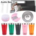 Copo Térmico Musical em Aço Inox 420 ml Caixa de Som Bluetooth Altomex AL-8260 (***DISPONÍVEL SOMENTE BRANCO, NUDE, LARANJA E PINK) - Imagem 11