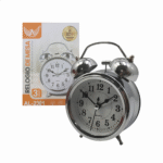 Relógio Retrô Pequeno Analógico de Mesa PRATA Altomex AL-2301