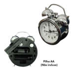 Relógio Retrô Pequeno Analógico de Mesa PRATA Altomex AL-2301 - Imagem 3