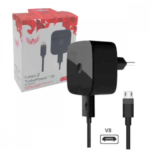 Carregador Completo Turbo Power Cabo Móvel V8 Altomex AL-7080-V8
