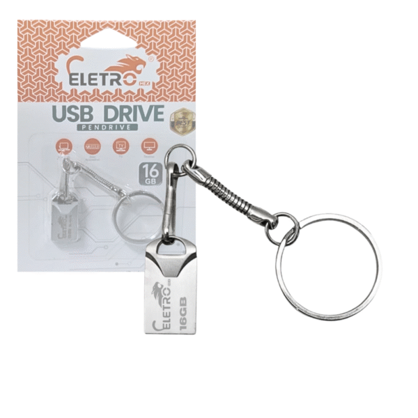 Pendrive Chaveiro 16GB Unidade Flash USB de Alta Velocidade Eletromex EL-AU-16