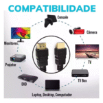 Cabo HDMI Achatado 2 metros 4K Emborrachado High Speed Exbom HDMI-2M-0220 - Imagem 4