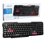 Teclado Multimídia Semi Mecânico Tecla Game Plug & Play ABNT2 Exbom BK-144M
