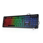 Teclado Gamer Multimídia LED RGB Semi Mecânico Plug & Play Computador Notebook ABNT2 Exbom BK-155C - Imagem 2