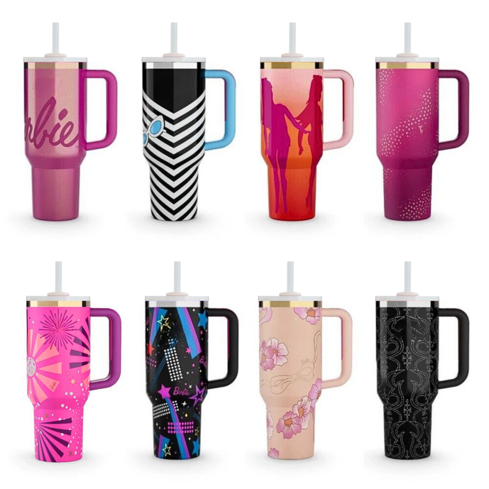 1613060625cfbfec06b7.png Garrafa Térmica Quencher Edição Barbie 1200 ml Aço Inox com Alça, Tampa e Canudo - Imagem 1