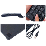 Mini Teclado Slim Numérico 18 Teclas Cabo Fixo USB Prático KA-665 / BK-N30 - Imagem 4
