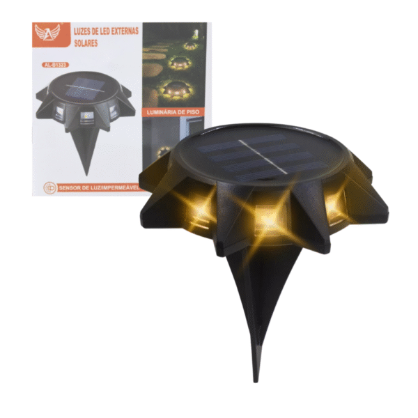 Luminária Solar de Piso e Parede com LED Quente 8 LEDS Altomex AL-B1323