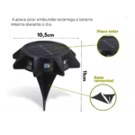 Luminária Solar de Piso e Parede com LED Quente 8 LEDS Altomex AL-B1323 - Imagem 3
