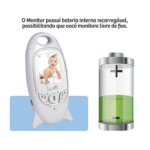 Babá Eletrônica Câmera Portátil Com Monitor Vídeo Colorido Baby Eletromex EL-1807 - Imagem 4
