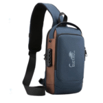 Mochila de Ombro Transversal Portátil Viagens com Trava Antifurto Eletromex EL-3803 - Imagem 2