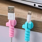 Cartela com 04 Protetor de Cabo em Silicone Espiral com Ventosa para Fio Celular Carregador USB Cable Protector G882 - Imagem 4