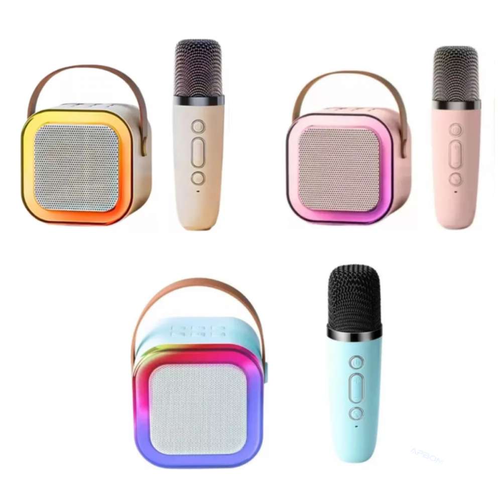 1710050625fefk8ghaad.png Caixa de Som Bluetooth Karaokê Portátil LED Com Microfone K12 - Imagem 1
