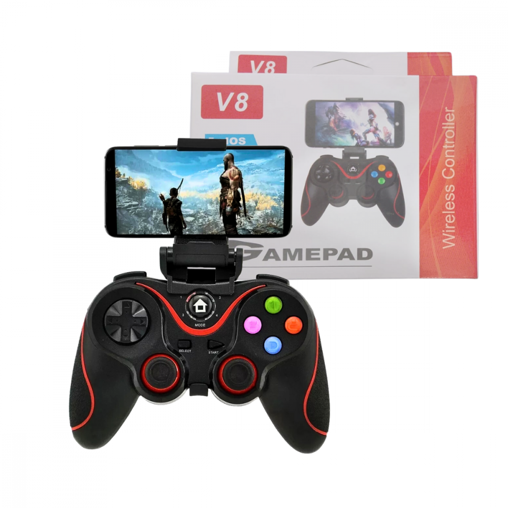 1712170125ge8bjhhdca.png Controle Gamer Sem Fio com Suporte Celular Joystick Manete Bluetooth 2.4G Ovleng SN-V8 - Imagem 1