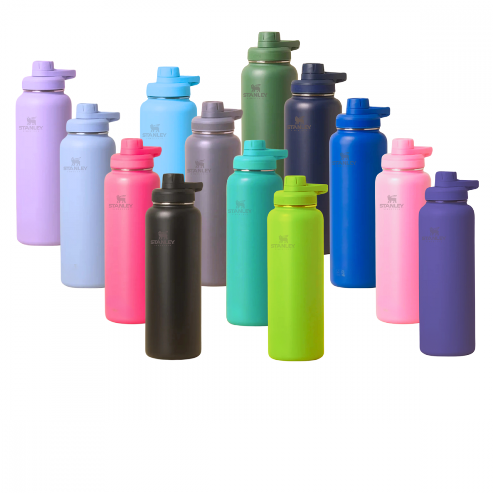 1717210225ajehaba80h.png Garrafa Squeeze 1200 ml Logo Stan. de Aço Inox Térmica com Alça Tampa Rosquear Vacuum (***COR ROSA - ESGOTADO) - Imagem 1